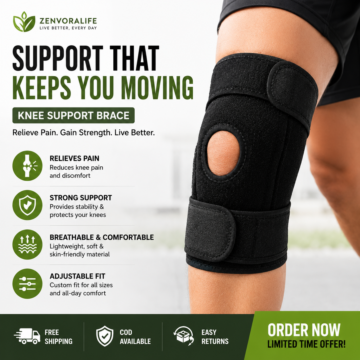 Premium Knee Support Belt – Pain Relief & Joint Stability for Daily Comfort